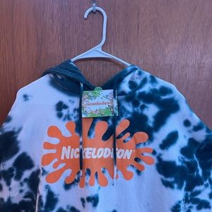 Women’s Blue and White Nickelodeon Tie-Dye Hoodie